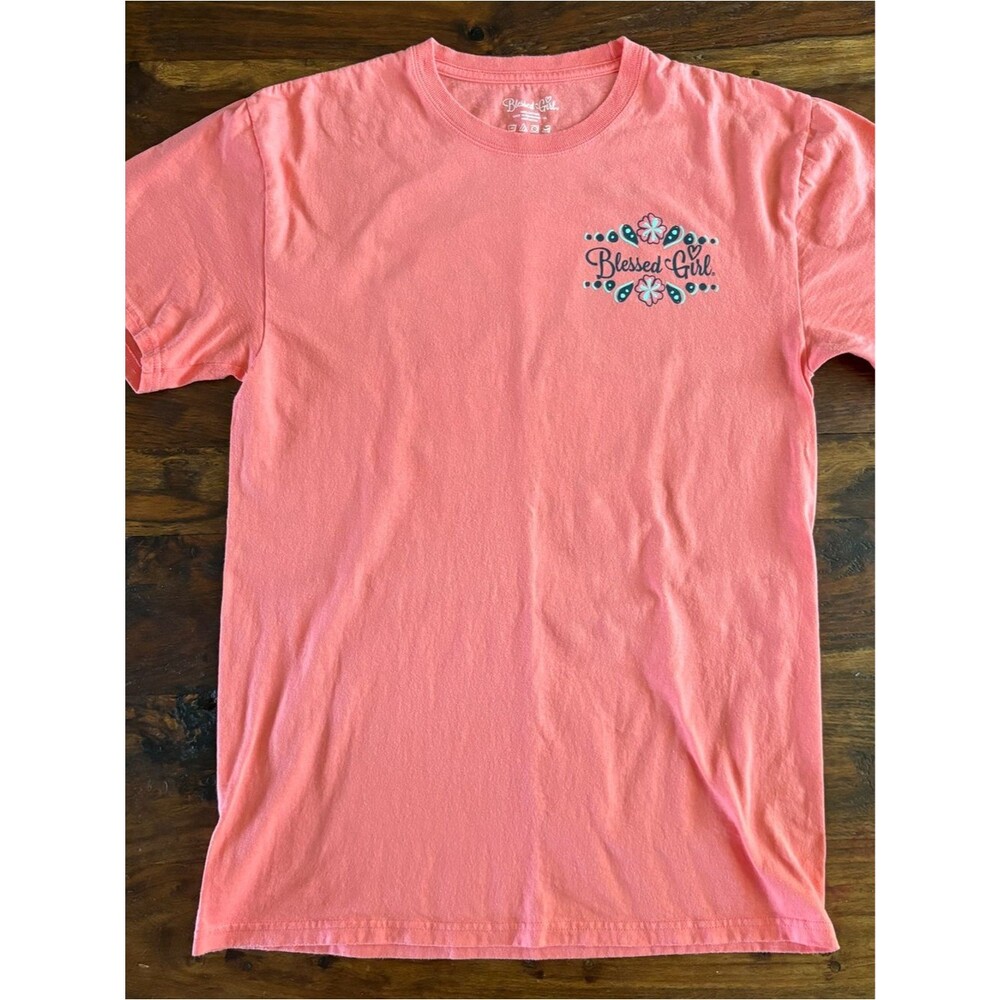Blessed Girl Coral Graphic Tee Size M